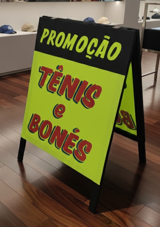 Cavalete Promoção Tênis e Bones