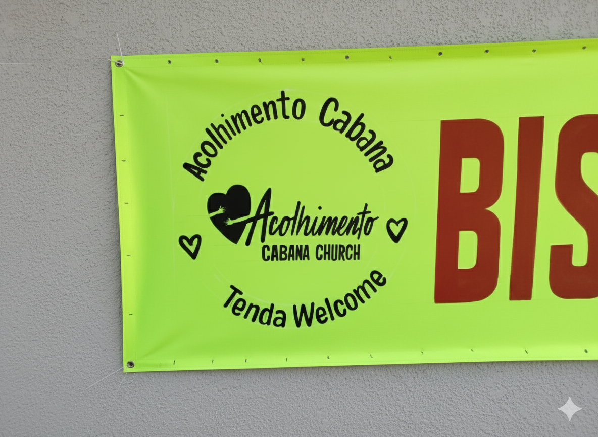 Faixa Fluorescente - Acólhimento Cabana Church