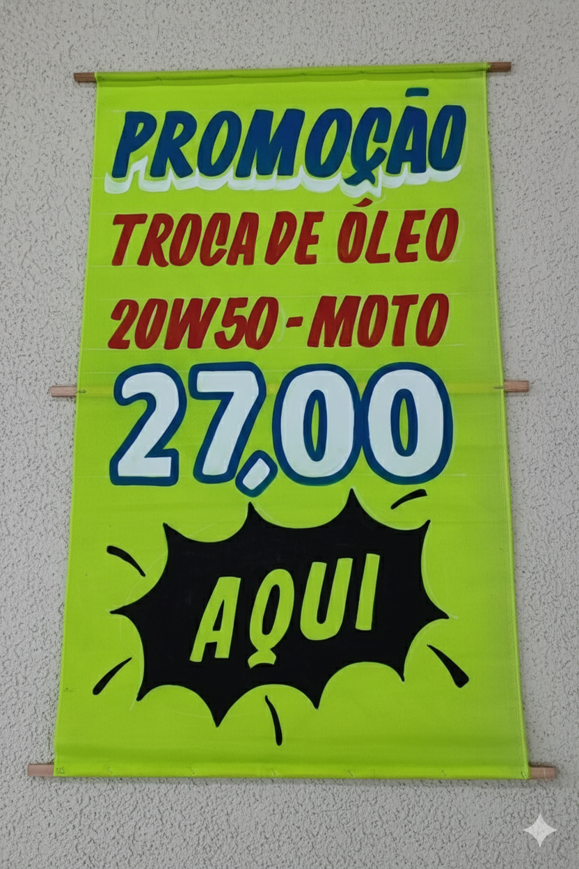 Faixa Fluorescente - Promoção Troca de Óleo